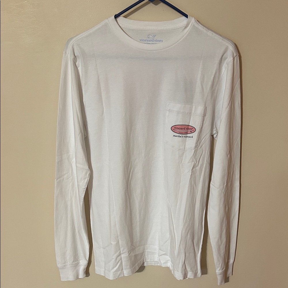 Vineyard Vines Men's White Long Sleeve Tee with Red Logo xs nwt